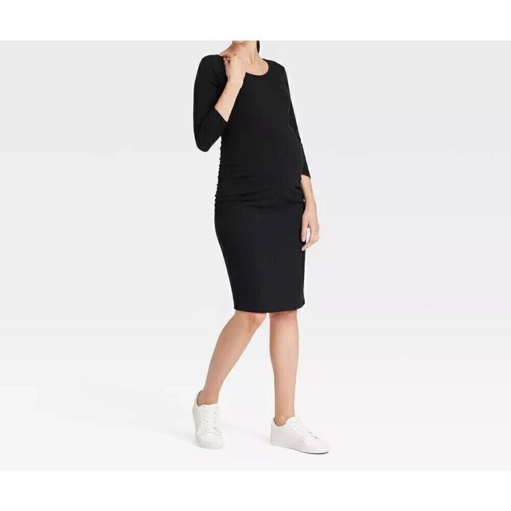 ISABEL MATERNITY 3/4 Sleeve Essential T-Shirt Maternity Dress - L